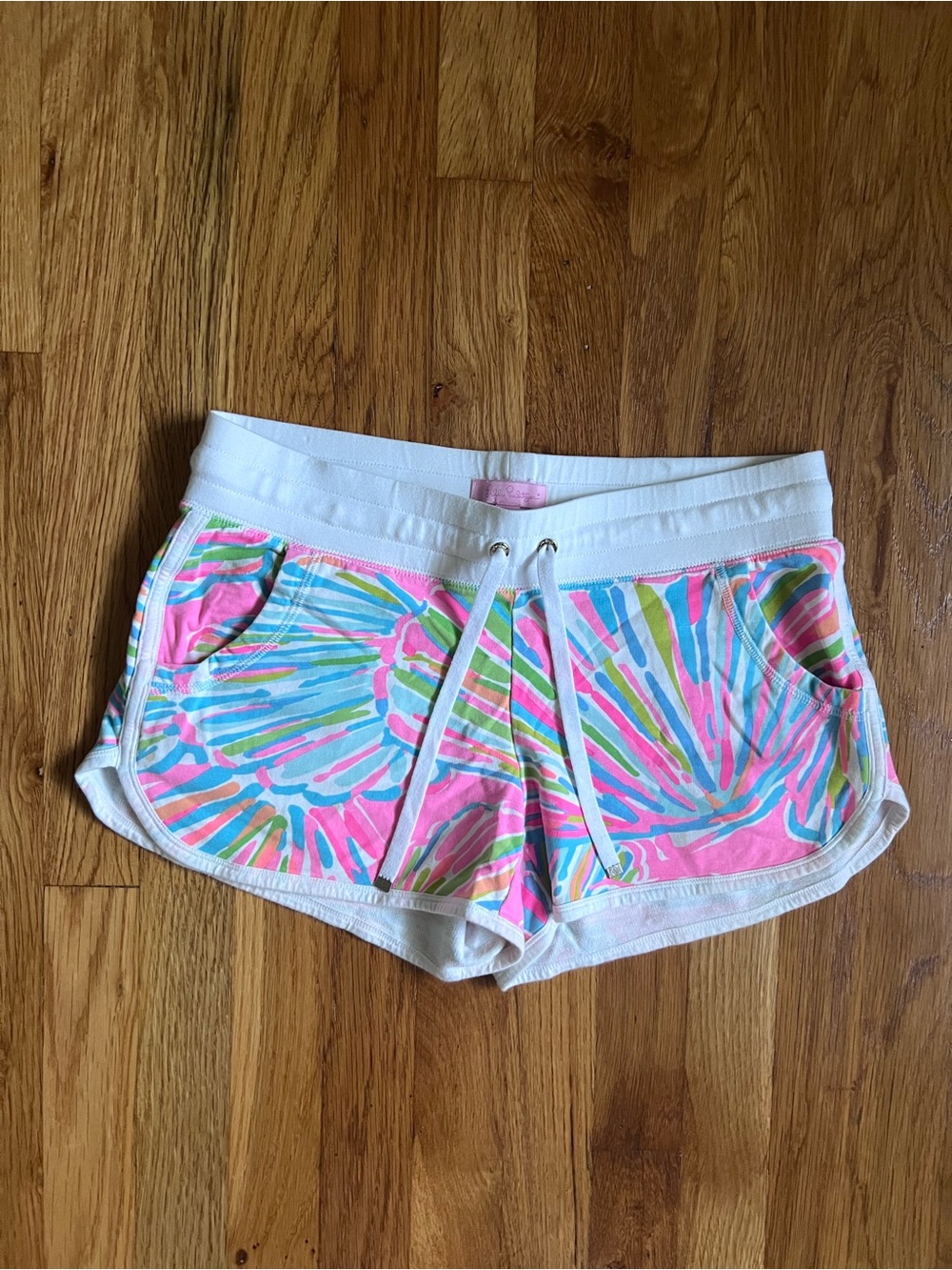 Women’s Pink Multicolor Printed Lounge Shorts